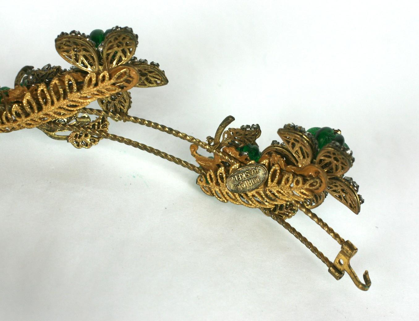 Miriam Haskell Elaborate Cut Melon Bead Tiara-Collar In Excellent Condition In New York, NY