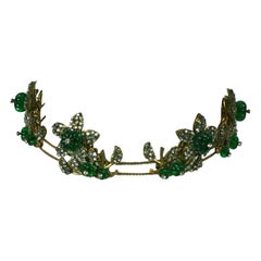 Miriam Haskell Elaborate Cut Melon Bead Tiara-Collar