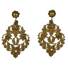 Miriam Haskell Etruscan Revival Pendant Earclips