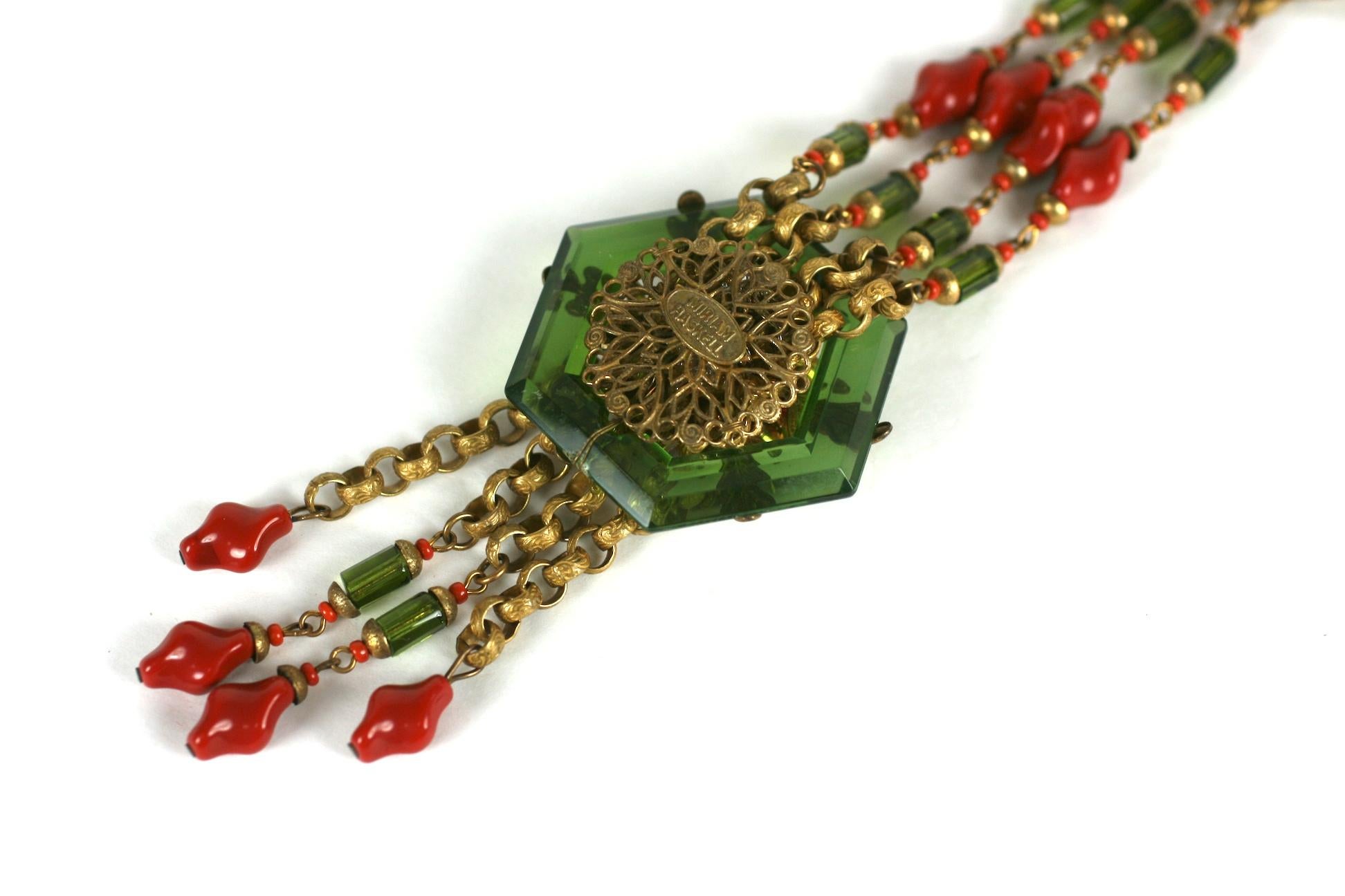 Collana con ciondolo in cristallo sfaccettato di Miriam Haskell in vendita 2