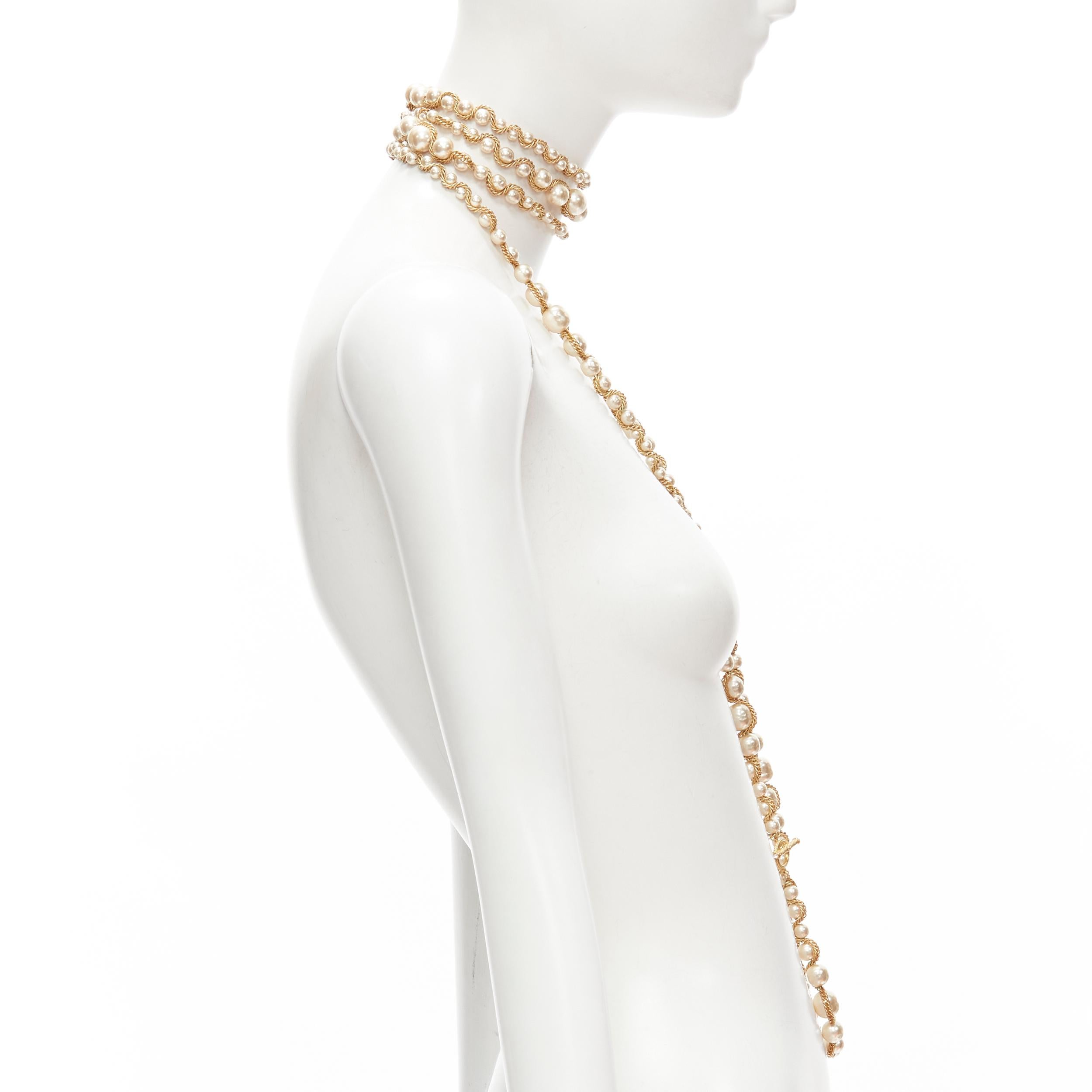Women's MIRIAM HASKELL faux pearl gold chain branded Sautoir necklace