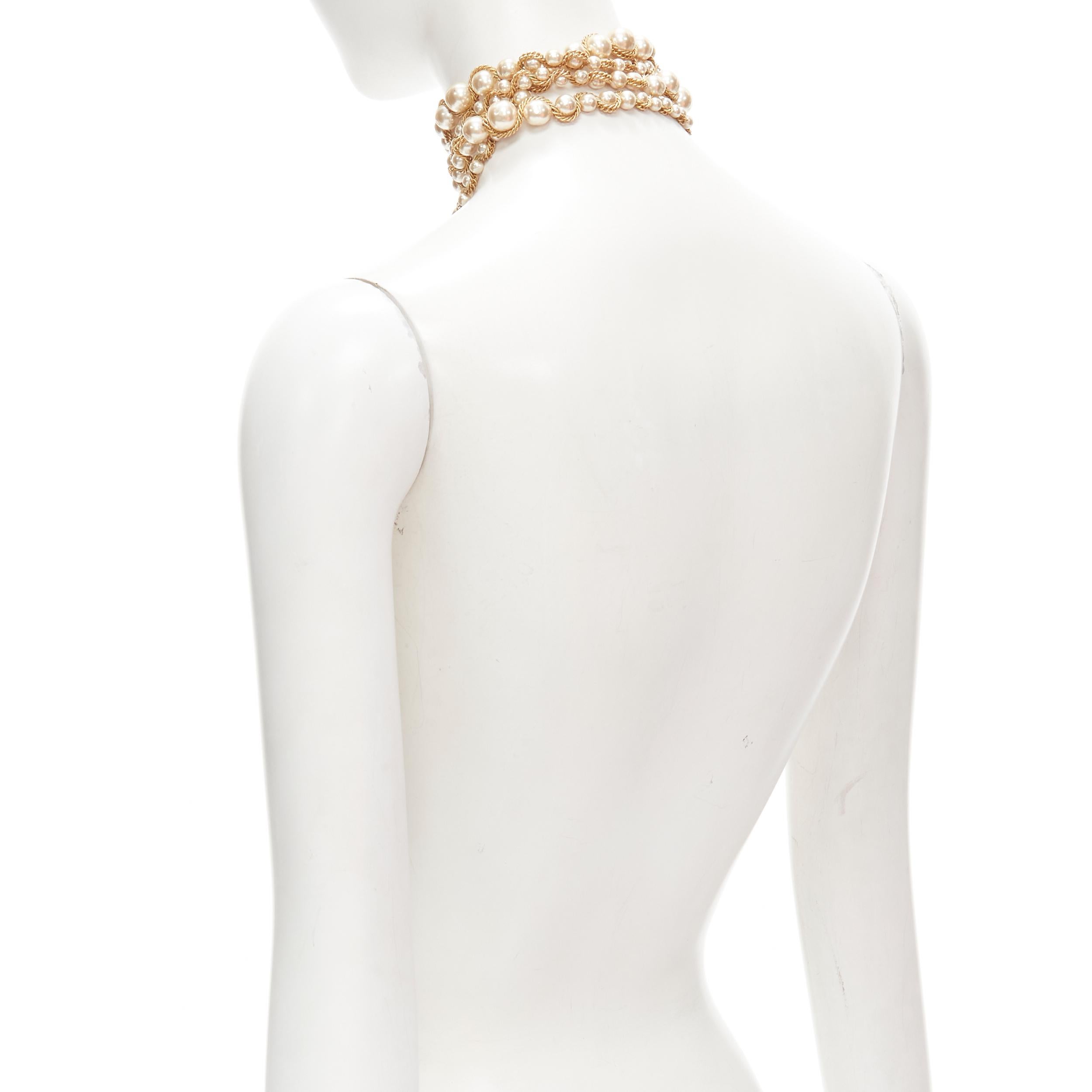 MIRIAM HASKELL faux pearl gold chain branded Sautoir necklace 2