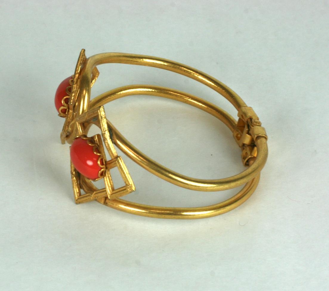 Miriam Haskell Faux Red Coral Cuff In Excellent Condition In New York, NY