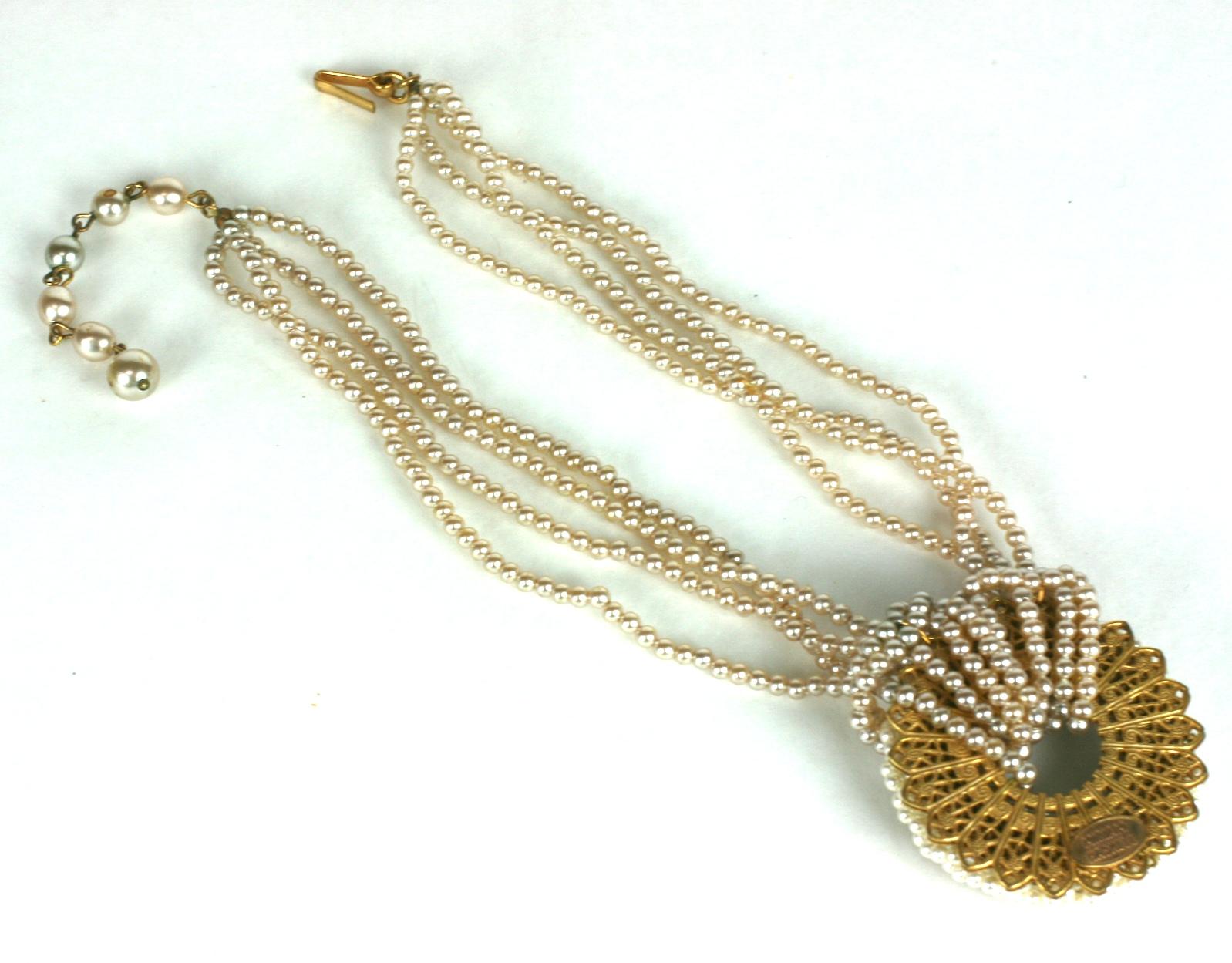 Miriam Haskell Collier à boucles en or doré et perles Pour femmes en vente
