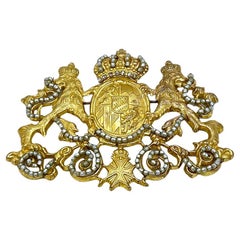 Miriam Haskell Broche Gilt Bayern avec armoiries