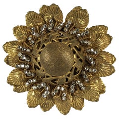 Miriam Haskell, vergoldete Blumenblume mit Rosenmontierung