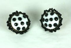 Miriam Haskell Glass Polka Dot Earrings