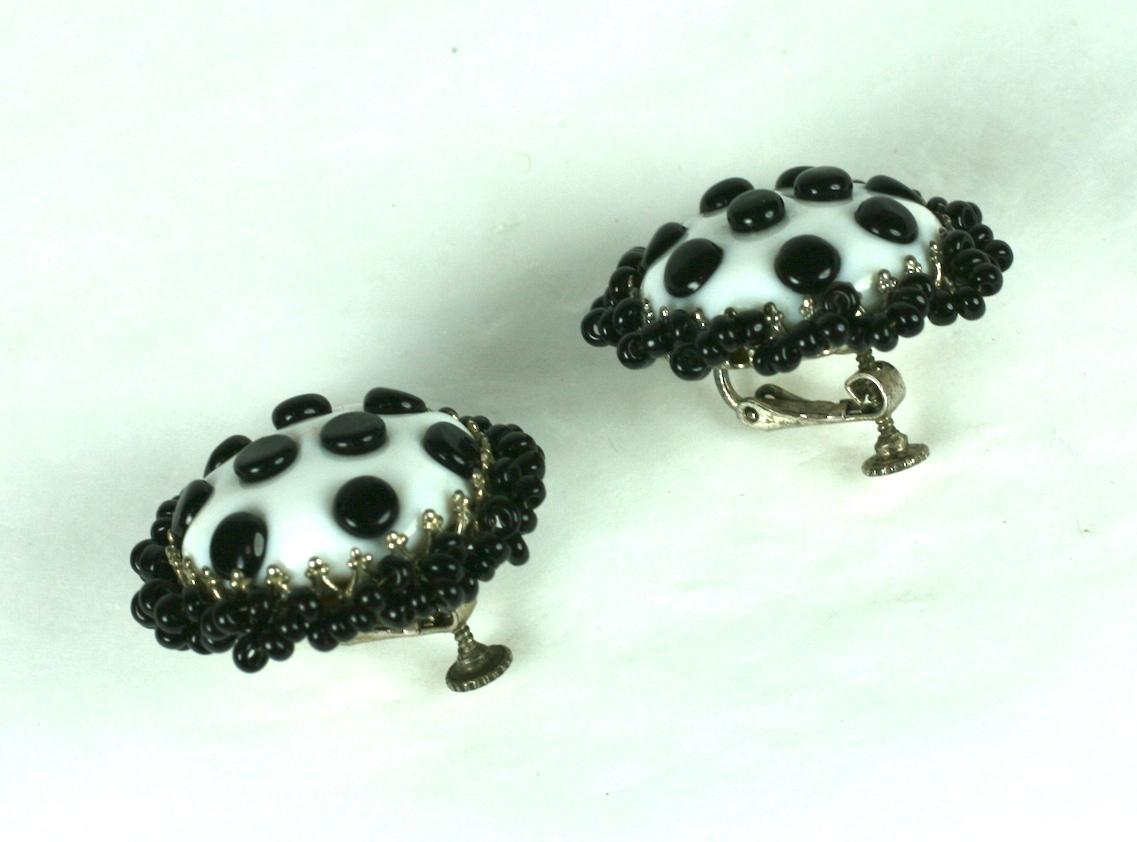 black and white polka dot earrings