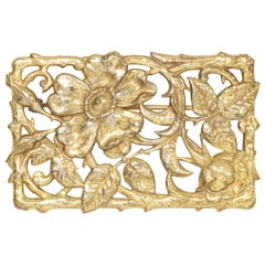 Vintage Miriam Haskell Gold Open Filigree Flower Pin Brooch, Mid 1900s