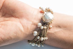Miriam Haskell Goldtone Pearl Bracelet