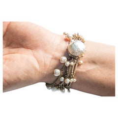 Retro Miriam Haskell Goldtone Pearl Bracelet