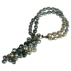 Miriam Haskell Grape Cascade Fob Bracelet