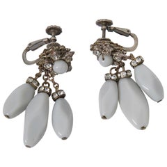 Miriam Haskell Gray Drop Earrings