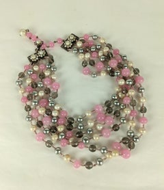 Miriam Haskell Grey, Pink and Freshwater Pearl Beads