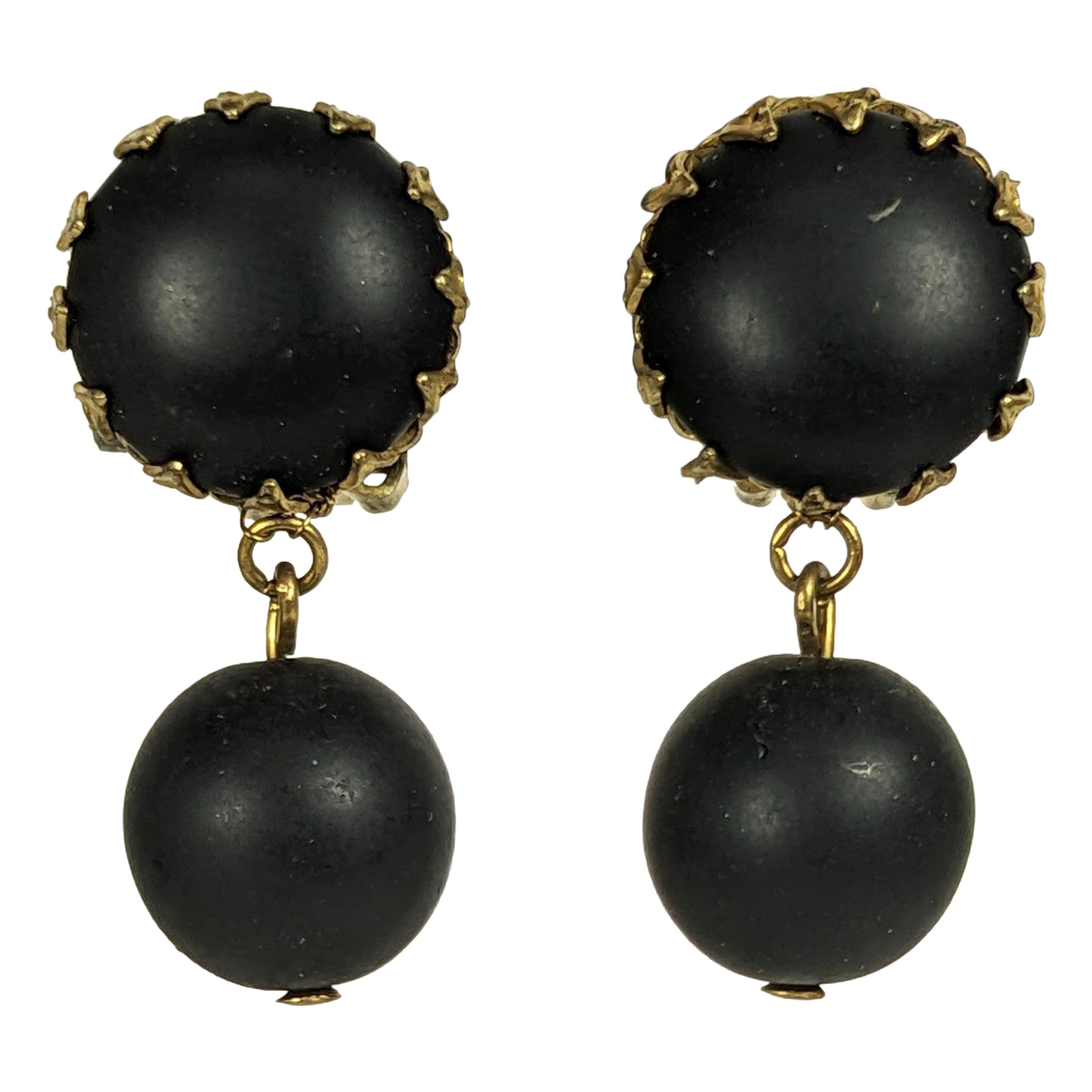 Pendientes de gota de azabache Miriam Haskell en venta