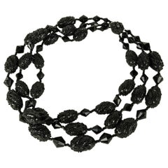 Miriam Haskell Jet Givree Pate de Verre Beads