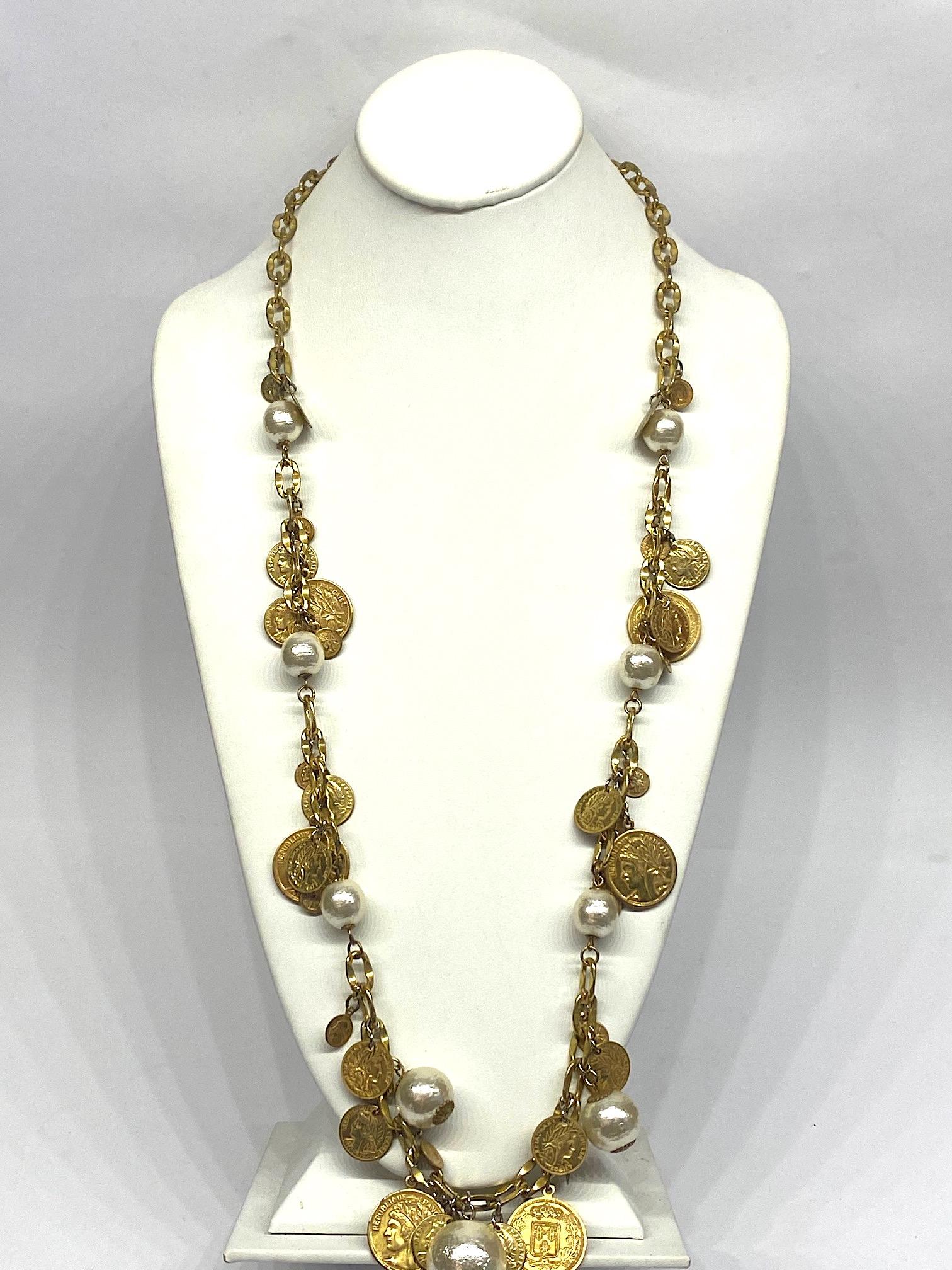 republique francaise coin necklace