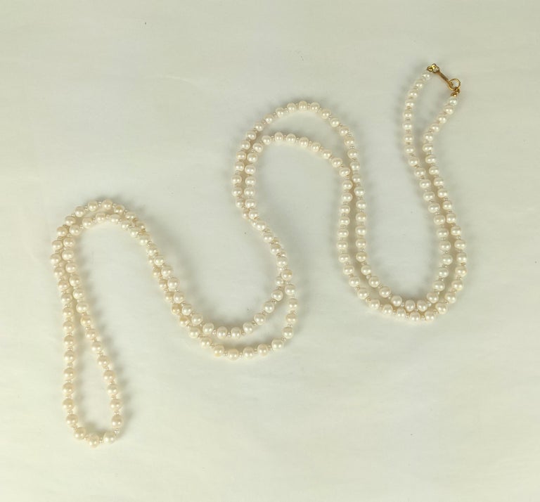 Miriam Haskell Long Faux Pearl Necklace For Sale at 1stDibs