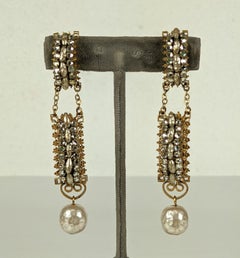 Miriam Haskell Long Rose Montee Earrings