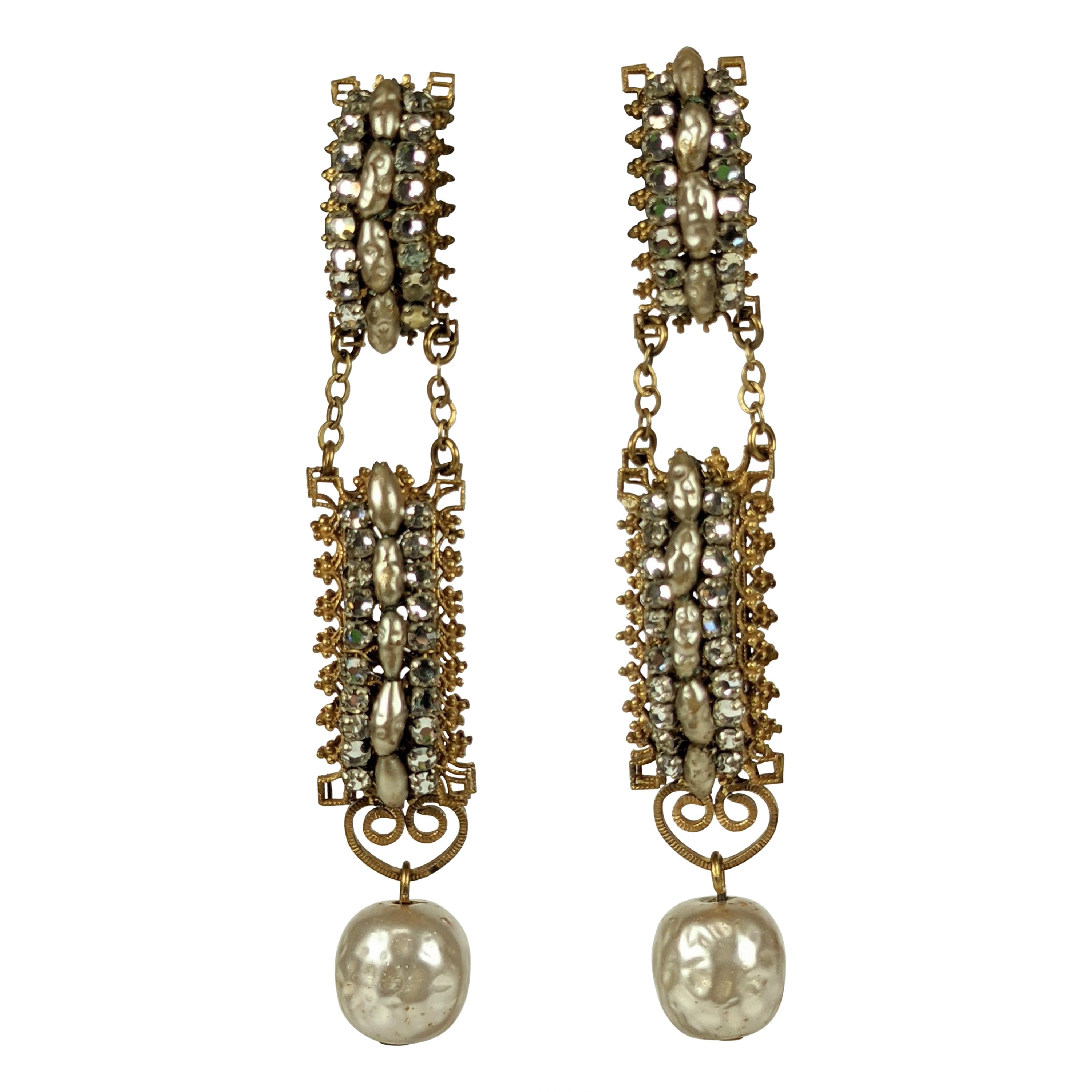 Pendientes Miriam Haskell Long Rose Montee