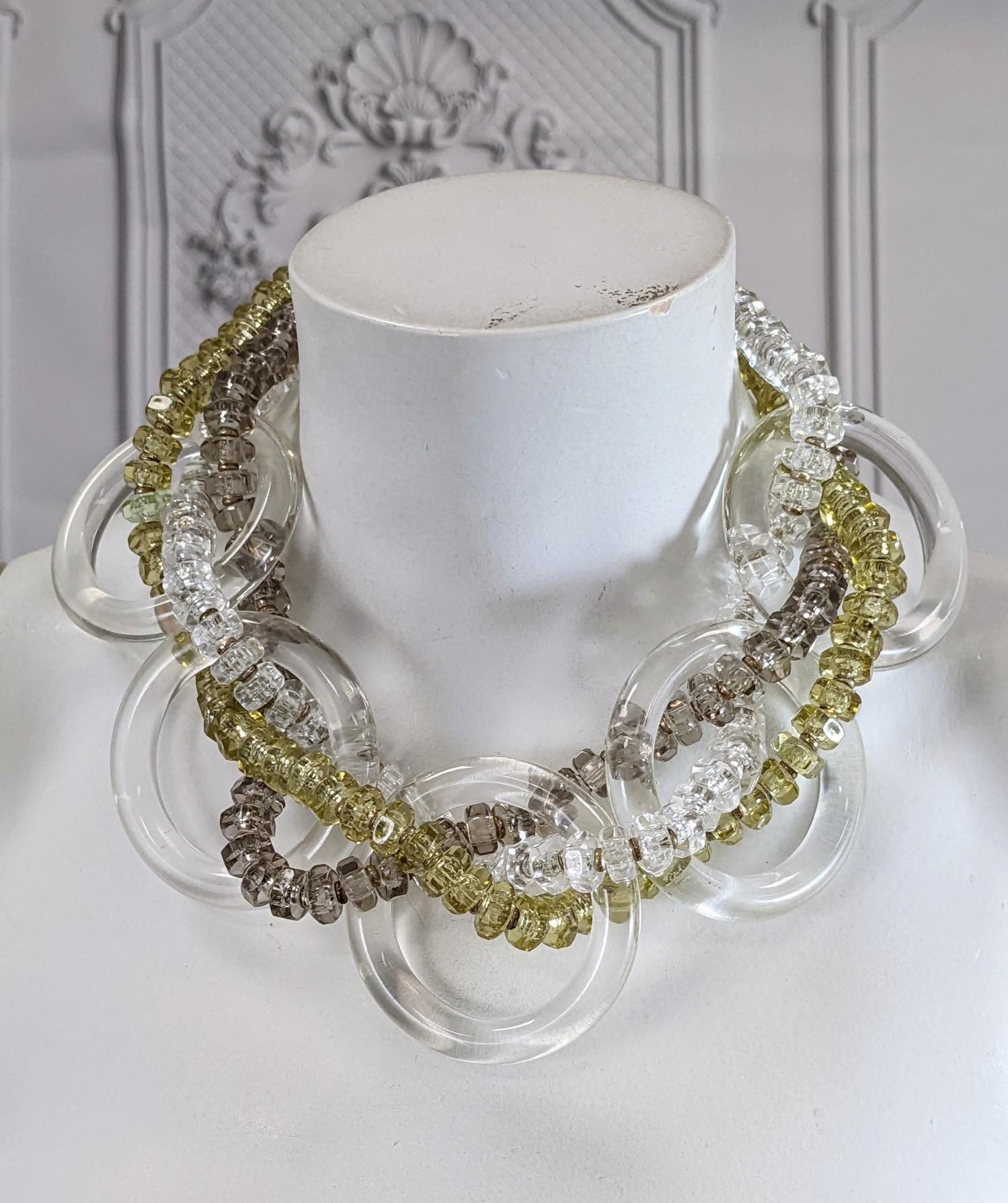 Miriam Haskell Lucite Hoop Statement Necklace For Sale 2