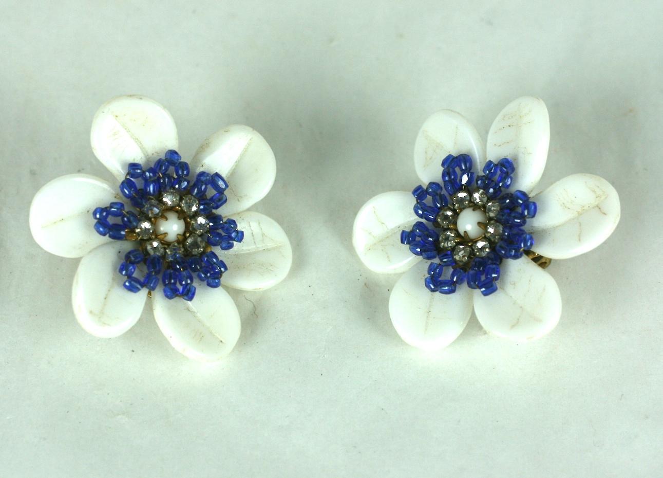 milk glass earrings