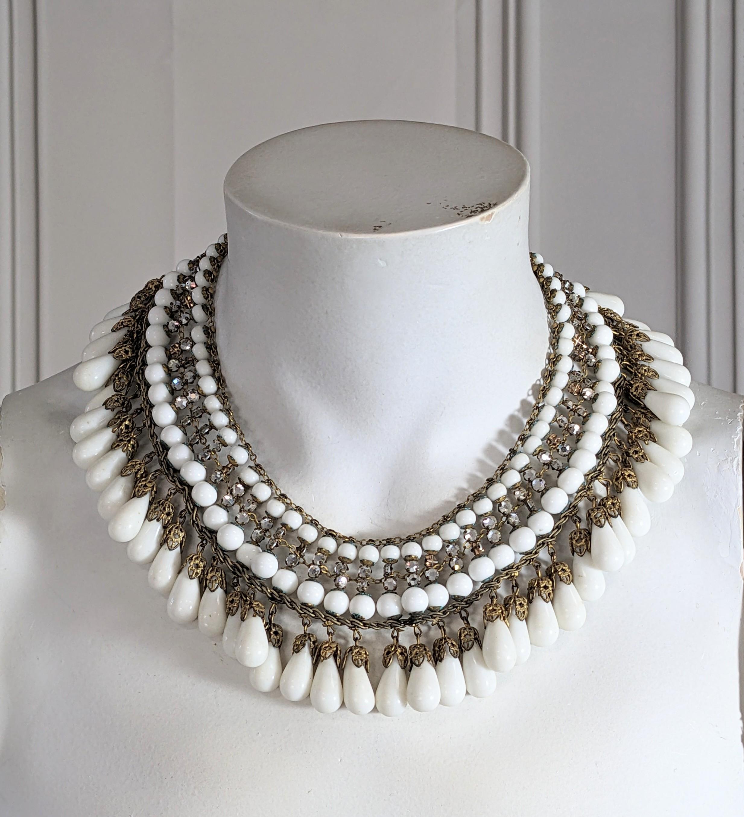 Miriam Haskell Milchglas-Pavé-Kragen im Angebot 6