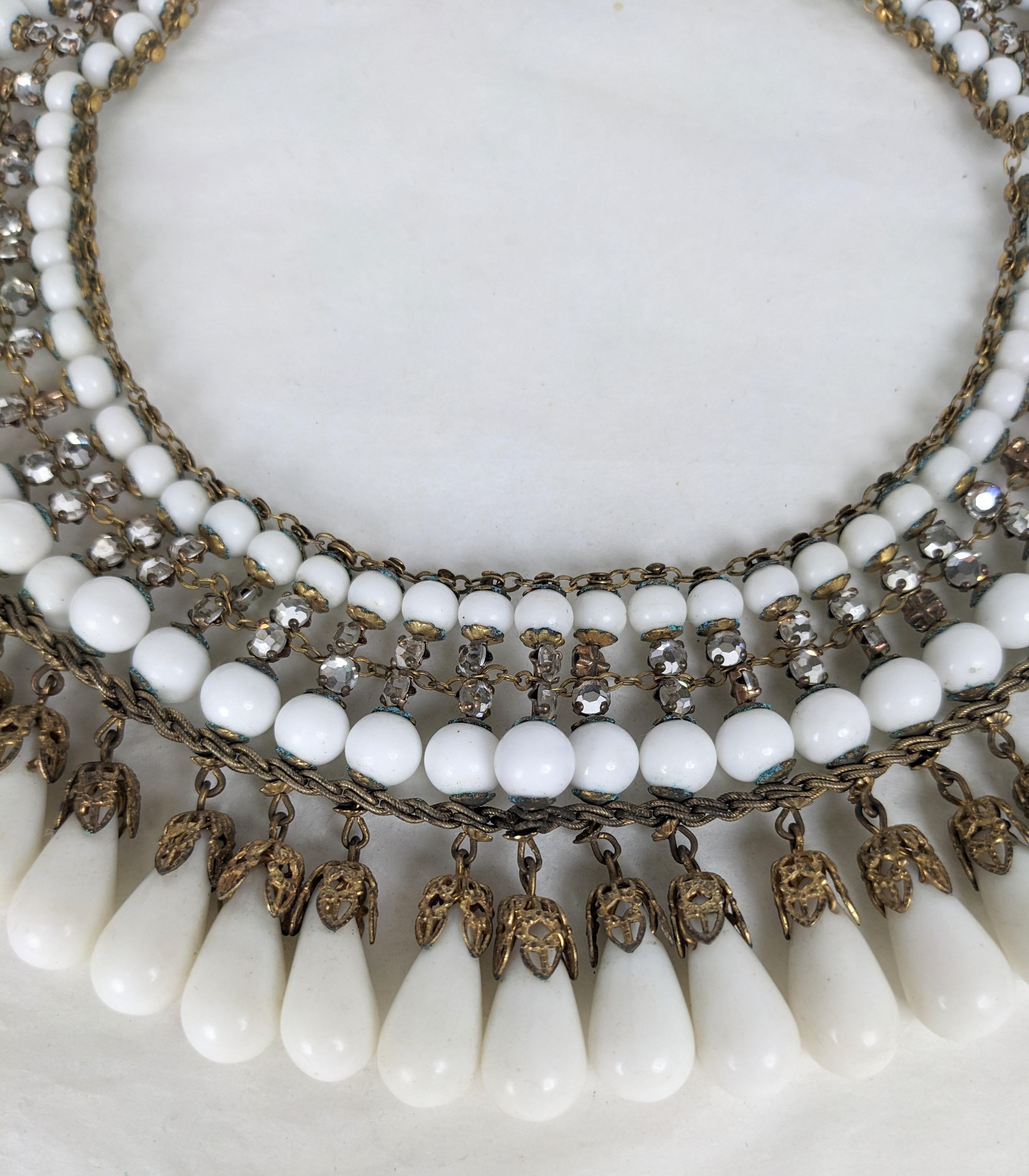 Women's Miriam Haskell Milk Glass Pave Collar For Sale