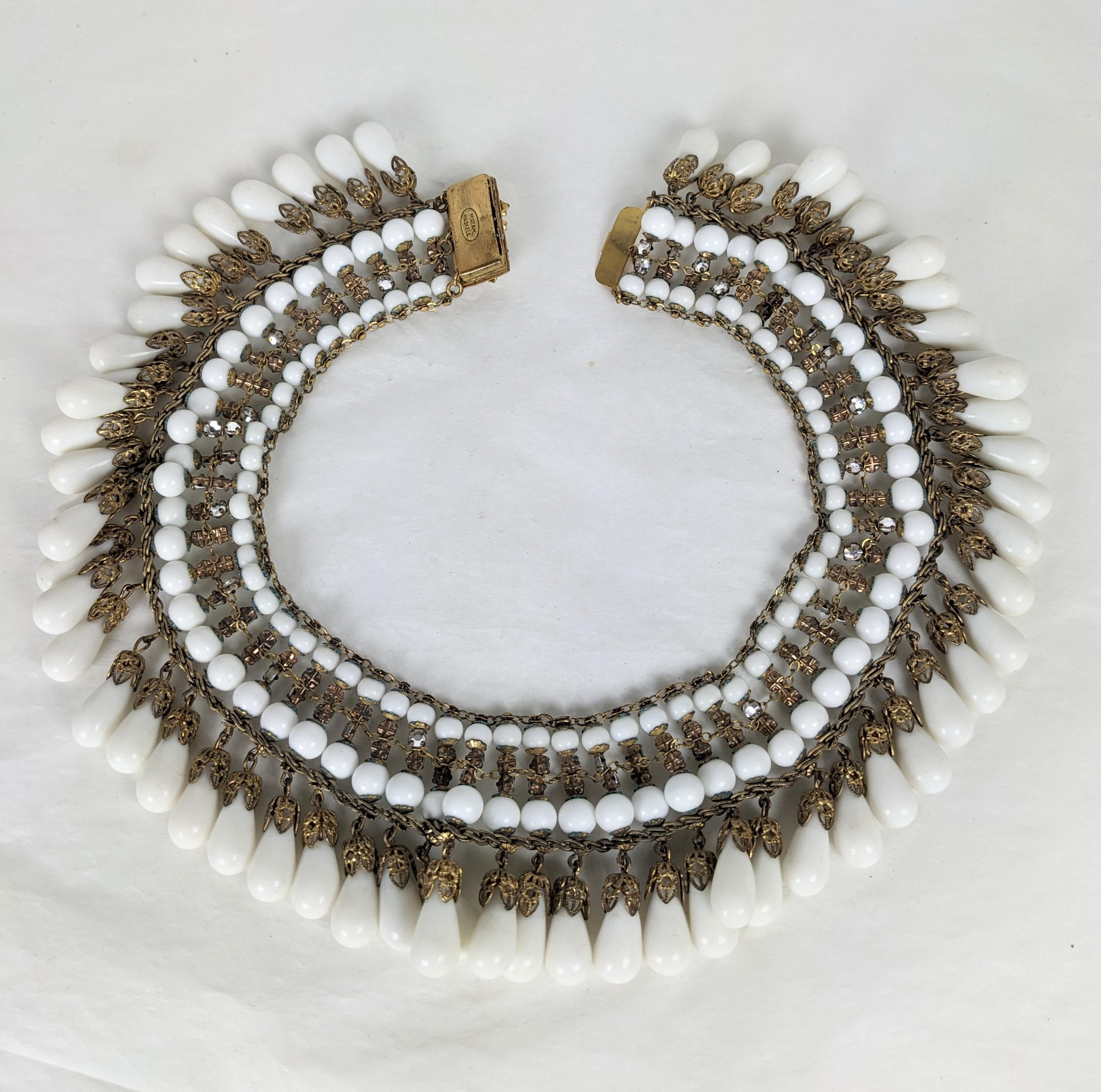 Miriam Haskell Milchglas-Pavé-Kragen im Angebot 2