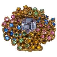 Miriam Haskell Multi-Stone Brooch