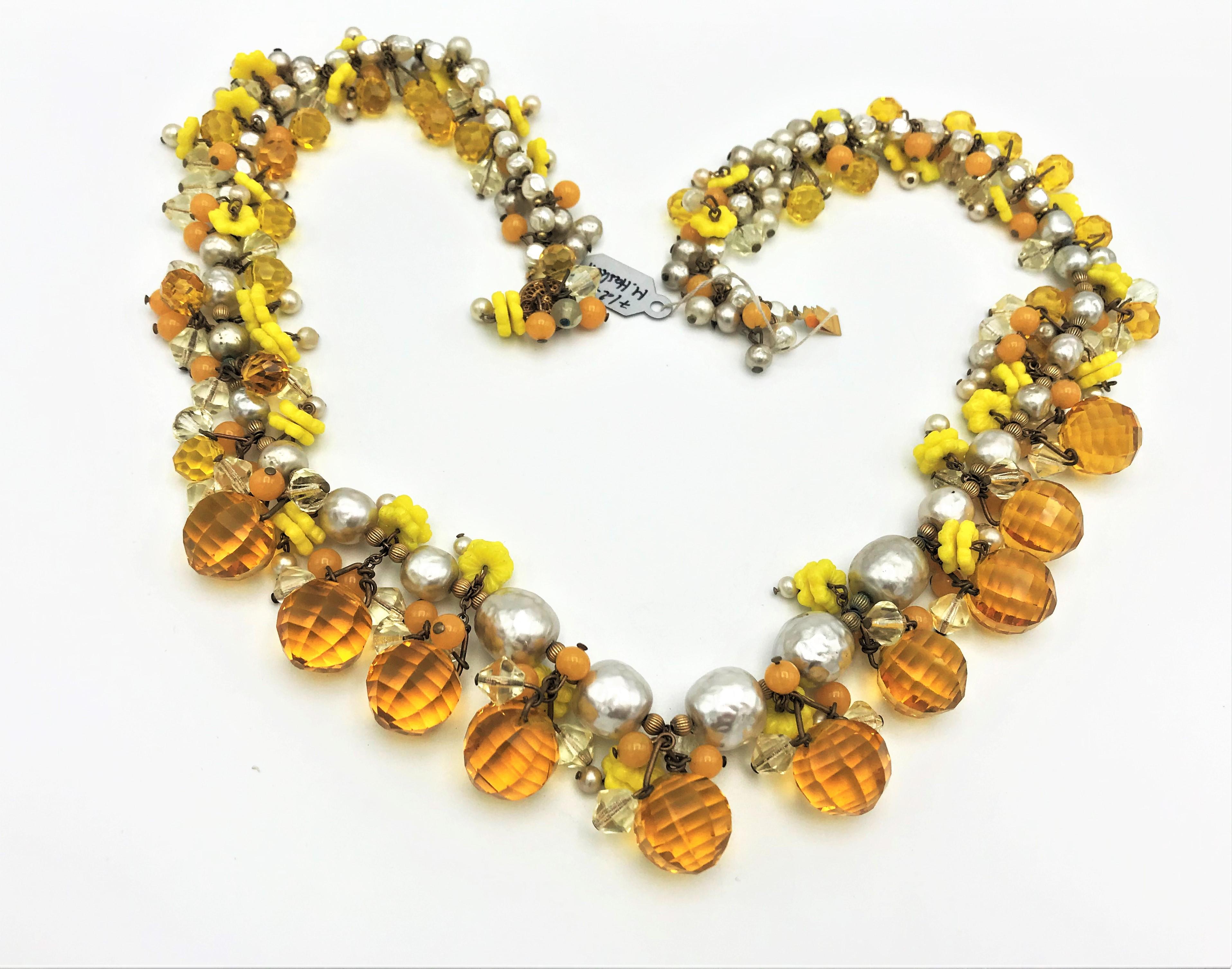 A very decorative and important necklace by Miriam Haskell, shown in 