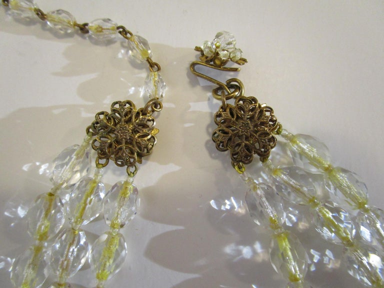MIRIAM HASKELL Necklace Glass Beads Rhinestones Russian Gold Yellow SIGNED For Sale 10