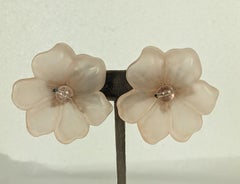 Miriam Haskell Pale Pink Flower Earrings