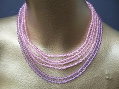 MIRIAM HASKELL Pastel Graduated Crystal Necklace & Earrings Set 1960