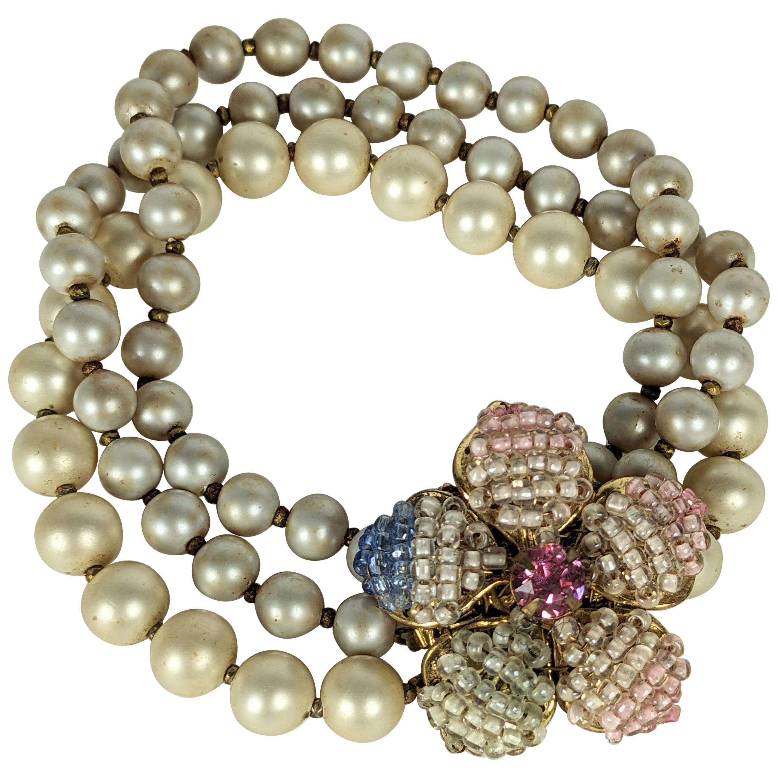 Miriam Haskell Pastel  Bracelet à fermoir en forme de tête de fleur