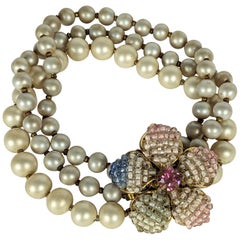 Miriam Haskell Pastel  Bracelet à fermoir en forme de tête de fleur