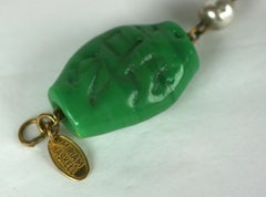 Miriam Haskell Gripoix Glass Pate de Verre and Pearl Bracelet