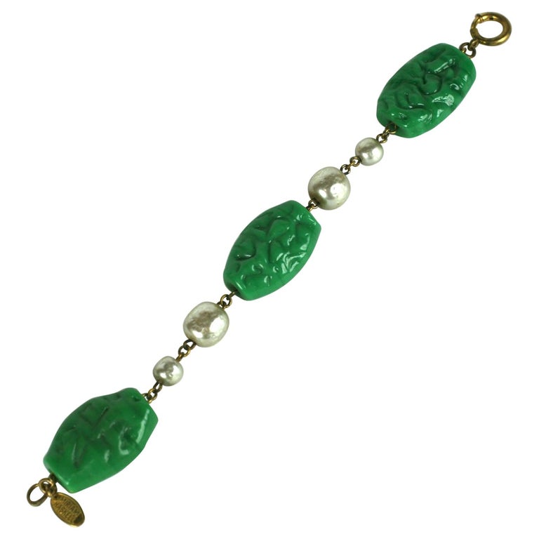 Bracelet Vintage En Perles De Verre Et Pâte De Verre Rouge - Longueur Ajustable