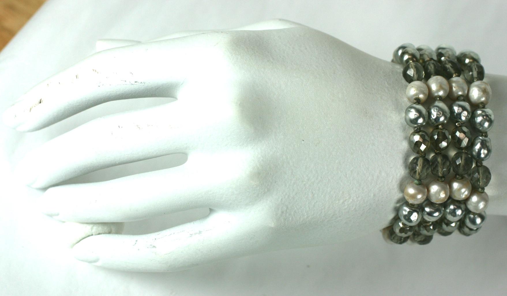 Miriam Haskell Bracelet de perles et de perles de cristal en vente 2