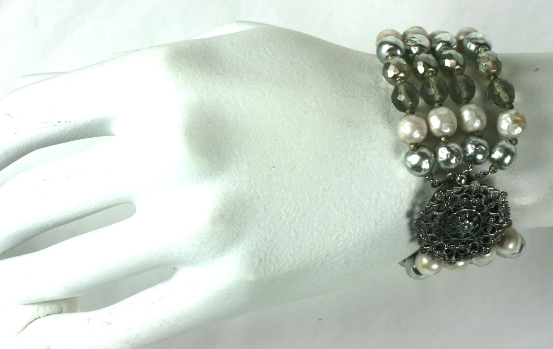 Miriam Haskell Bracelet de perles et de perles de cristal en vente 4