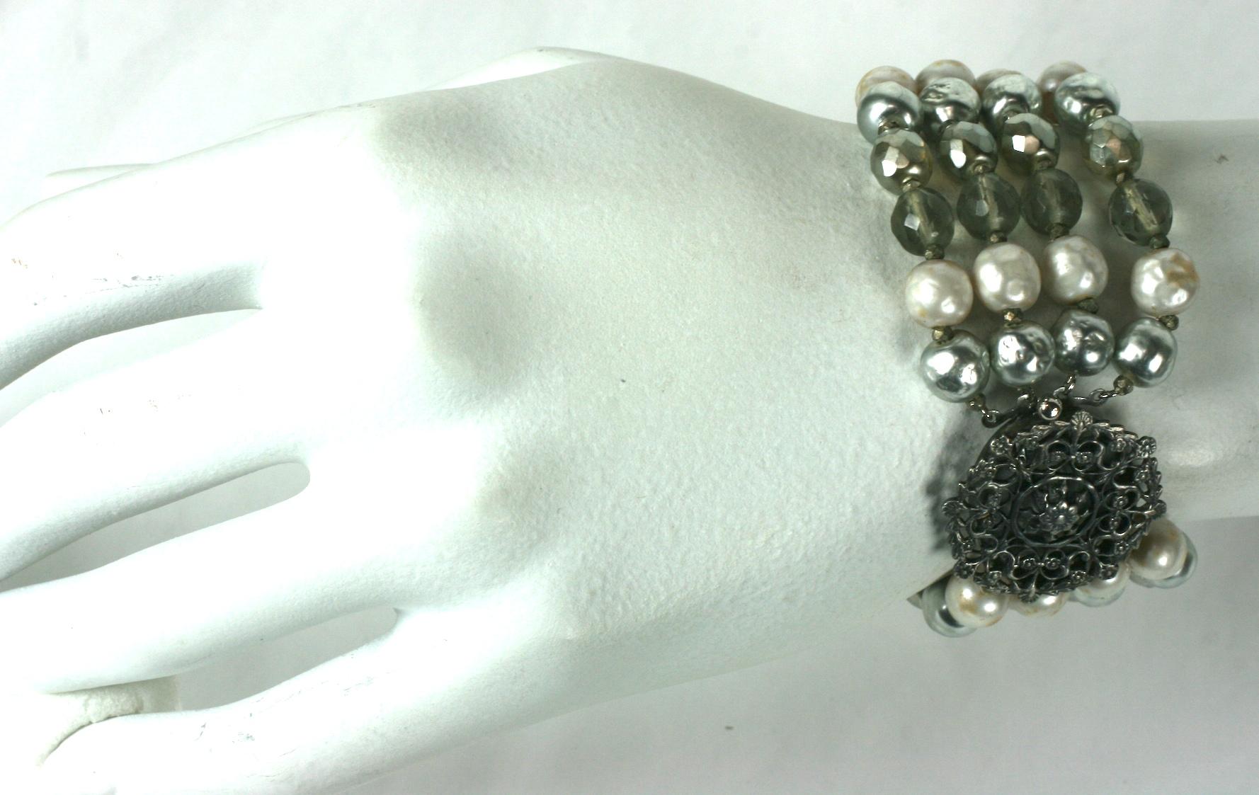 Miriam Haskell Perlen- und Kristallperlenarmband im Angebot 4