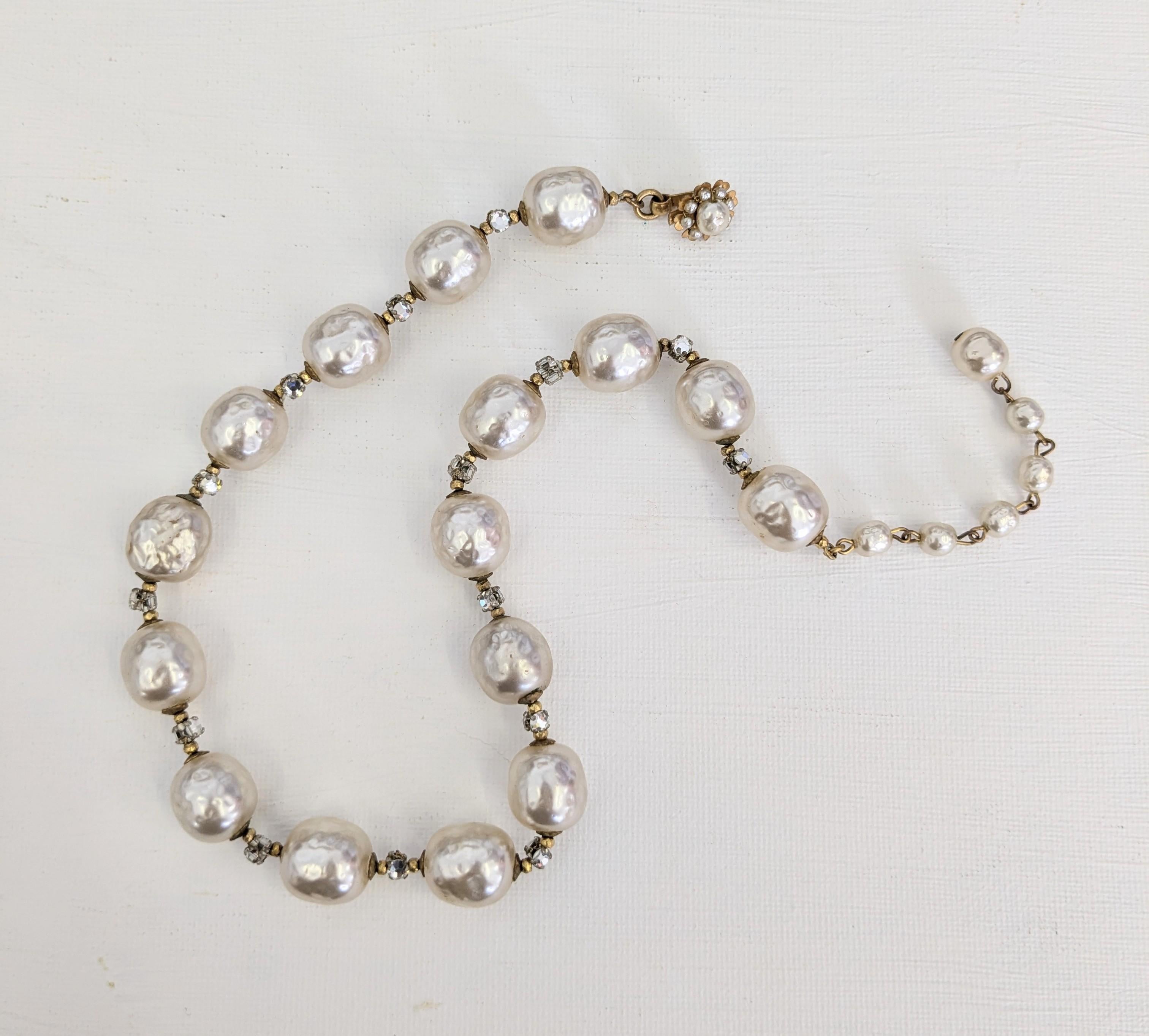 Miriam Haskell  Perle e diamanti  Collana in vendita 1