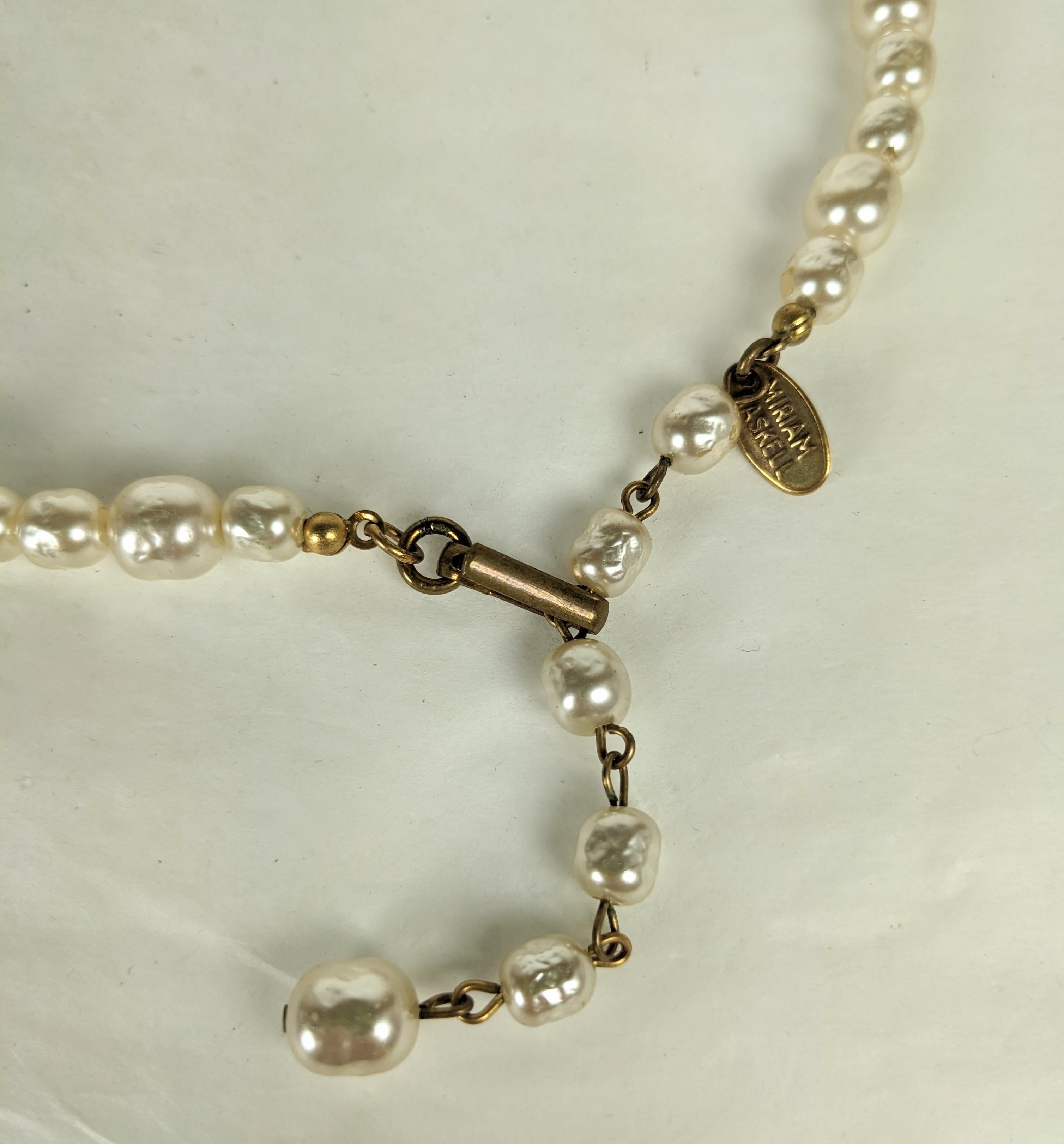 Miriam Haskell filigrane Halskette mit Perlen und vergoldeter Perle im Angebot 1