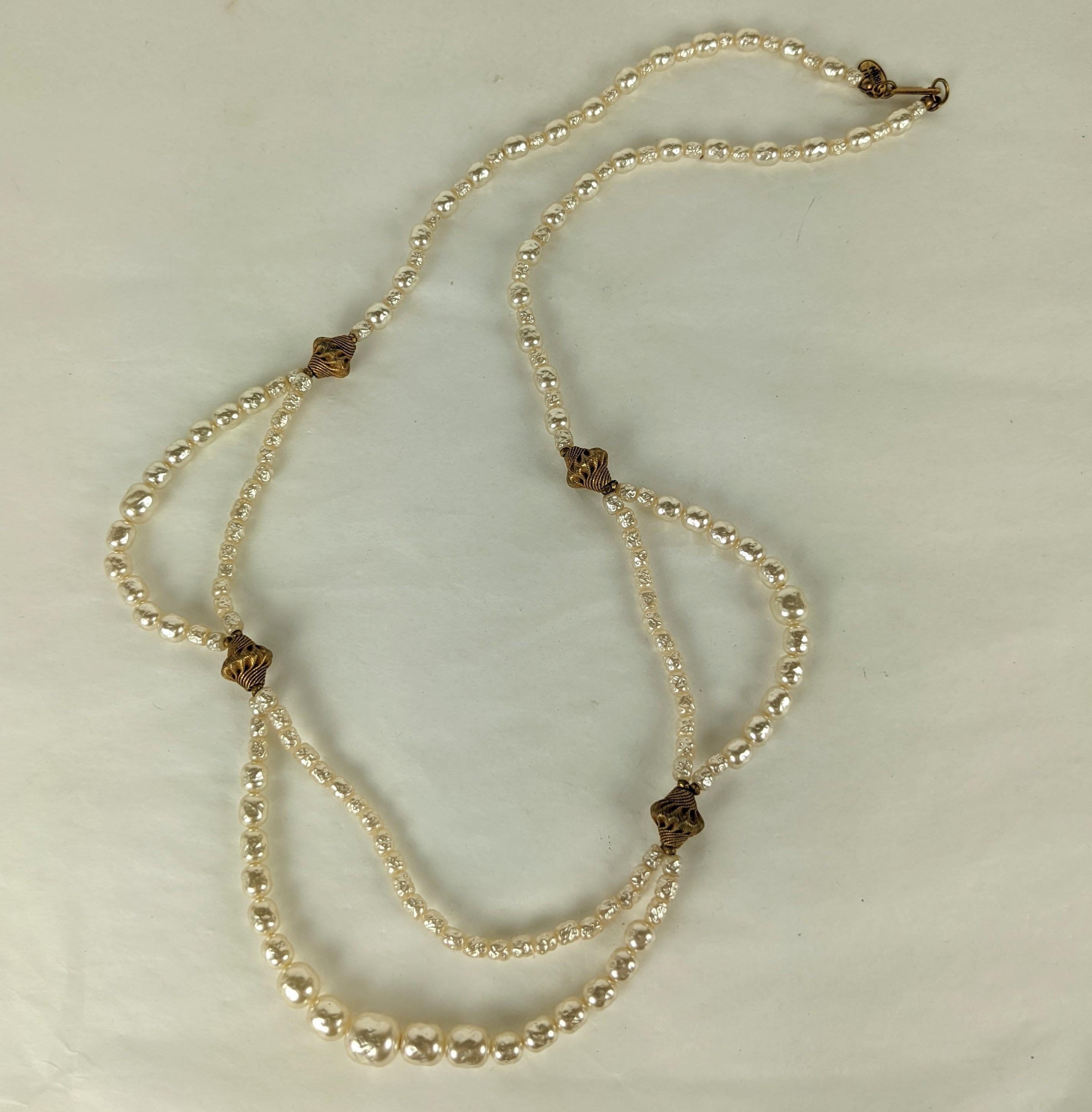 Collana di perle e oro Miriam Haskell In condizioni ottime in vendita a New York, NY