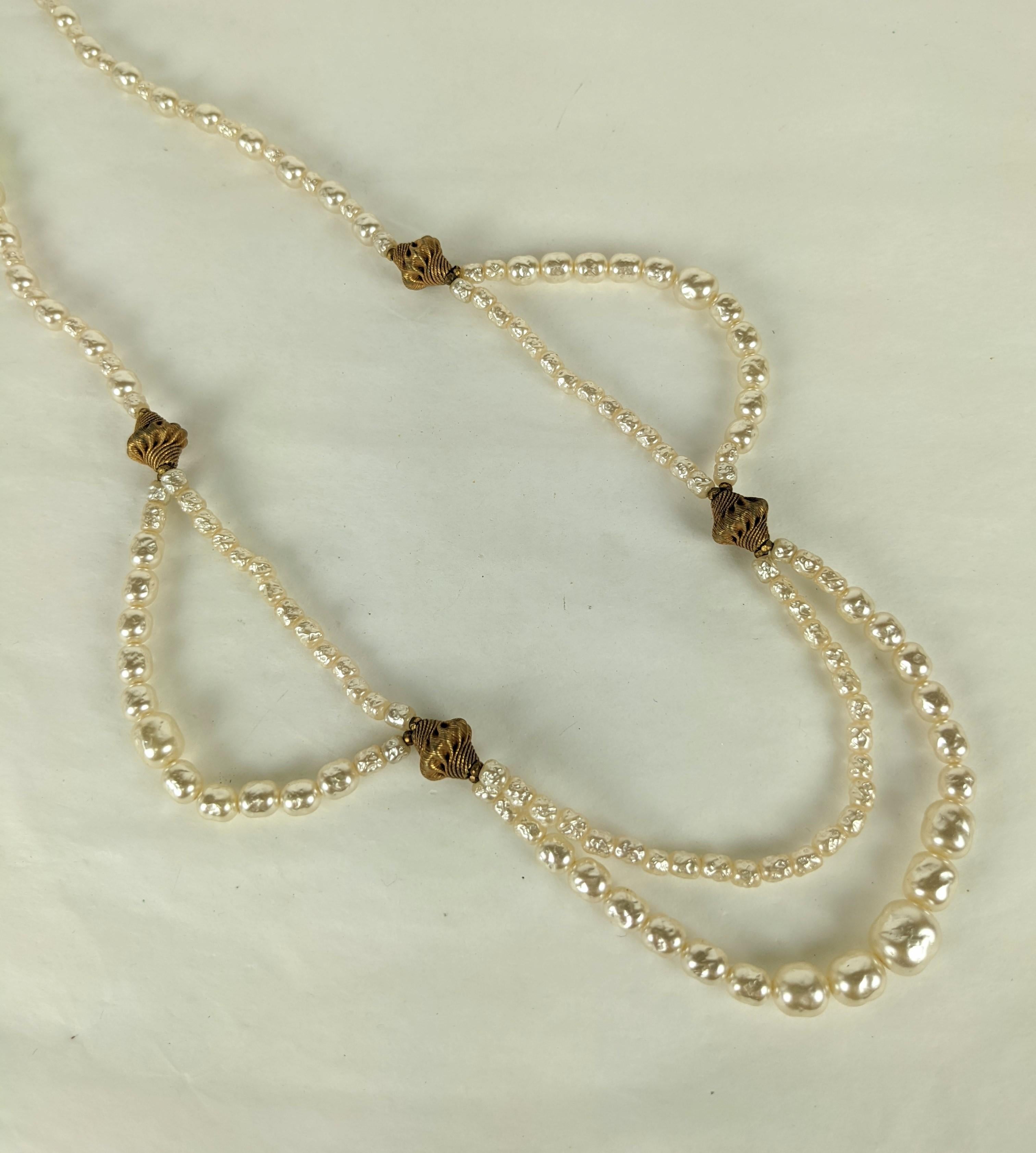 Miriam Haskell Perlenkette und vergoldete Halskette Damen im Angebot