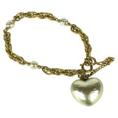 Retro Miriam Haskell Pearl Heart Bracelet