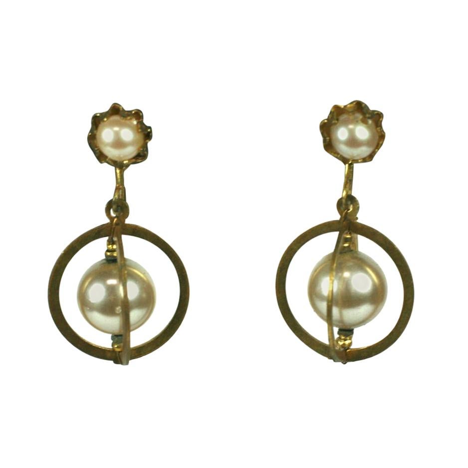 Miriam Haskell Pearl Orbit Earclips For Sale