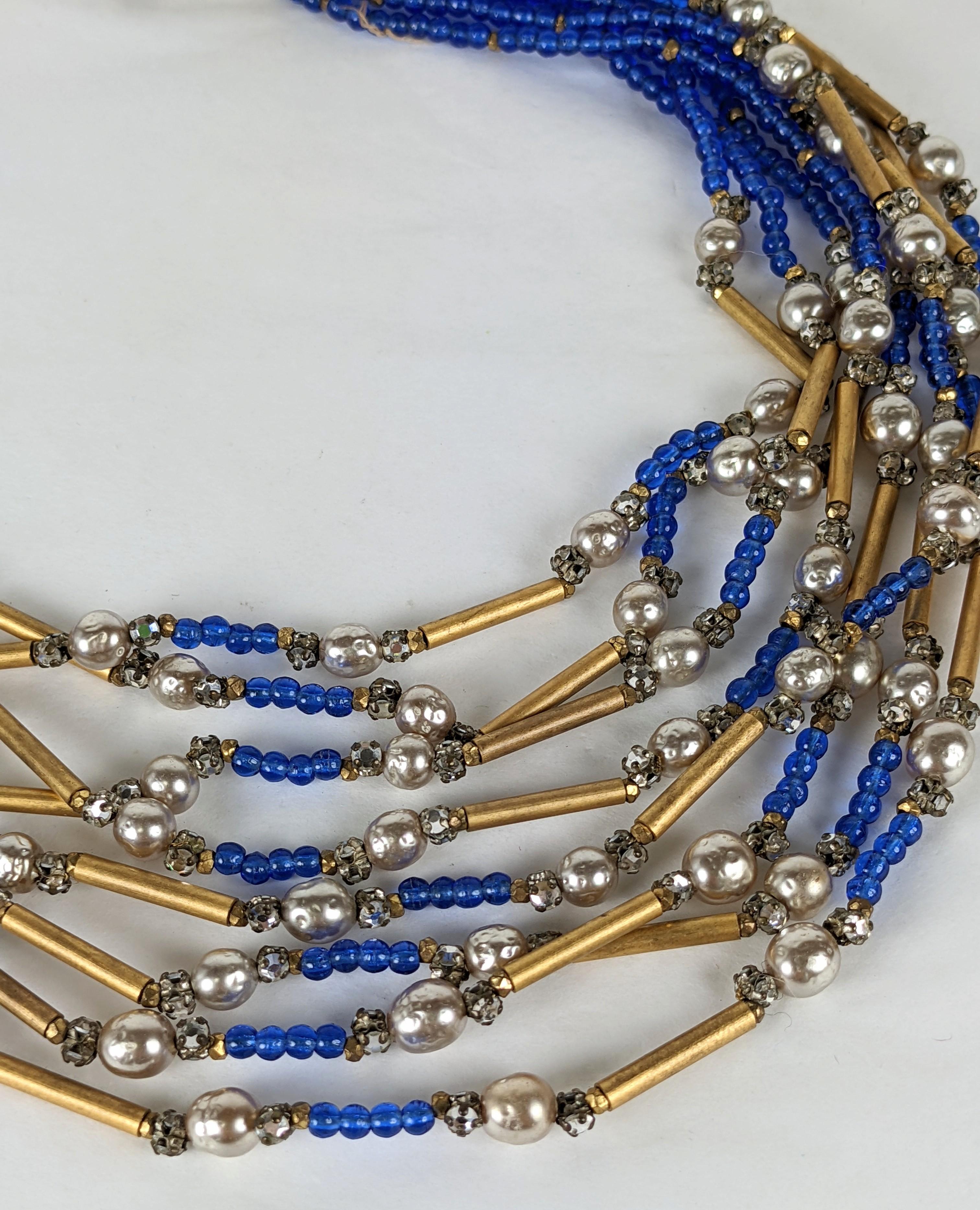 Miriam Haskell Perlenkette aus Perlen, Rosen Montee und Pate de Verre Damen im Angebot