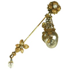  Miriam Haskell Pendant Stick Pin Brooch