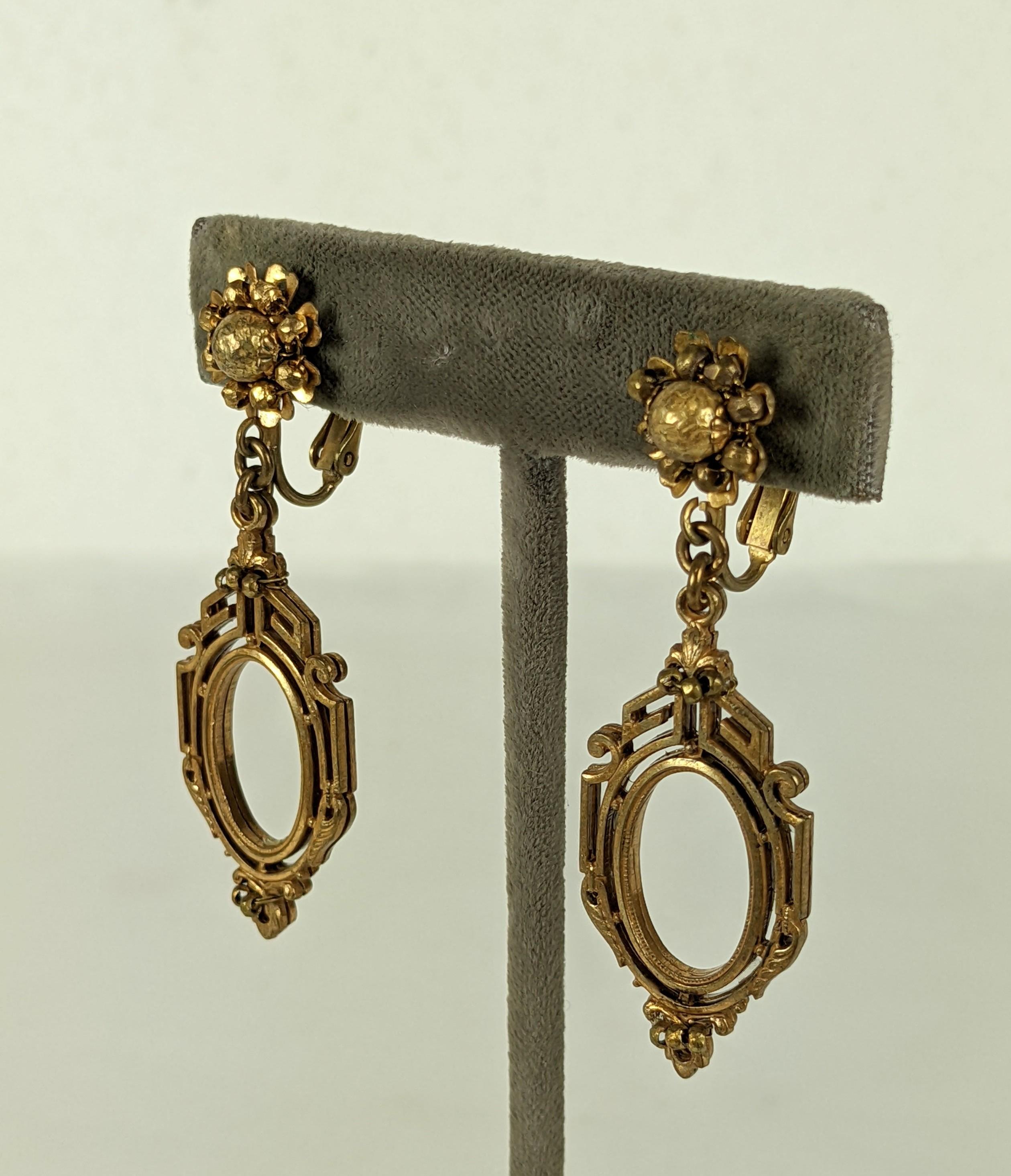 Miriam Haskell Renaissance Revival Ear Clips In Good Condition For Sale In New York, NY